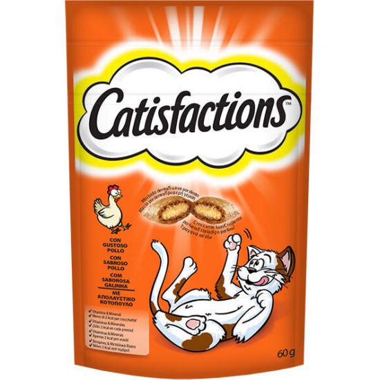 Λιχουδιά Γάτας Catisfactions Κοτόπουλο 60gr Λιχουδιές