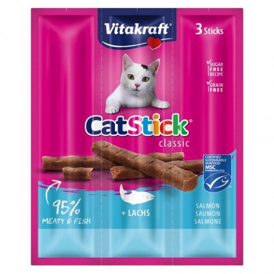 Λιχουδιά Γάτας Vitakraft Cat Stick Salmon & Trout 3pcs Λιχουδιές