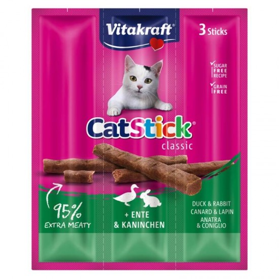 Λιχουδιά Γάτας Vitakraft Cat Stick Duck & Rabbit 3pcs Λιχουδιές