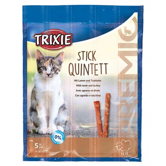 Λιχουδιά Γάτας Trixie Quadro Stick Αρνί & Γαλοπούλα 5x5gr Λιχουδιές