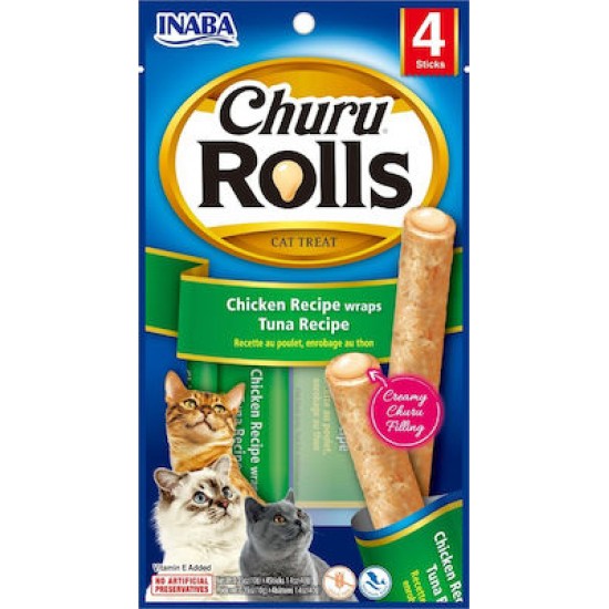 Λιχουδιά Γάτας Churu Rolls Chicken & Tuna 40gr Λιχουδιές Γάτας