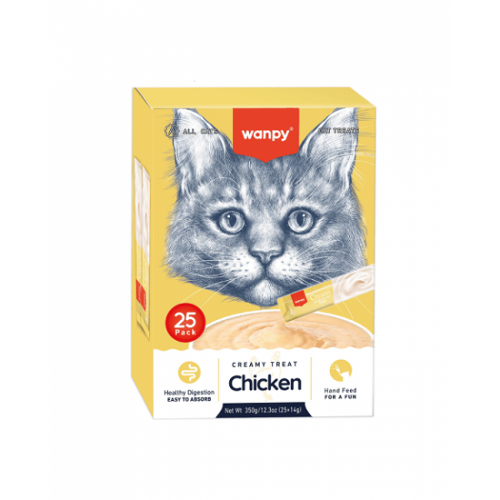 Λιχουδιά Γάτας Wanpy Creamy Treat Chicken 350gr (25x14gr) Λιχουδιές Γάτας