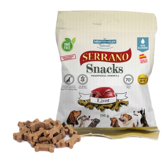 Λιχουδιά Σκύλου Mediterranean Natural Serrano Snack Συκώτι 100gr Λιχουδιές 