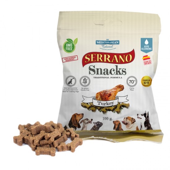 Λιχουδιά Σκύλου Mediterranean Natural Serrano Snack Γαλοπούλα 100gr Λιχουδιές 