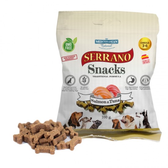 Λιχουδιά Σκύλου Mediterranean Natural Serrano Snack Salmon & Tuna 100gr Λιχουδιές 