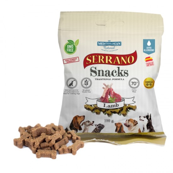 Λιχουδιά Σκύλου Mediterranean Natural Serrano Snack Αρνί 100gr Λιχουδιές 