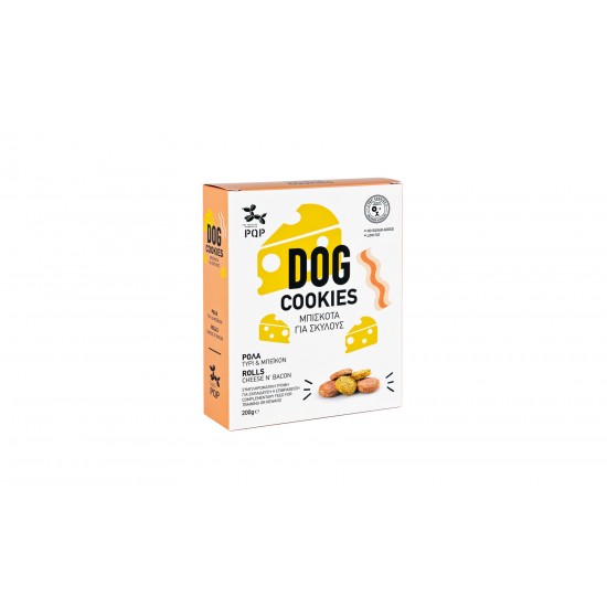 Λιχουδιά Σκύλου PQP Μπισκότα Ρολάκια με Τυρί & Μπέικον 200gr Μπισκότα Σκύλου