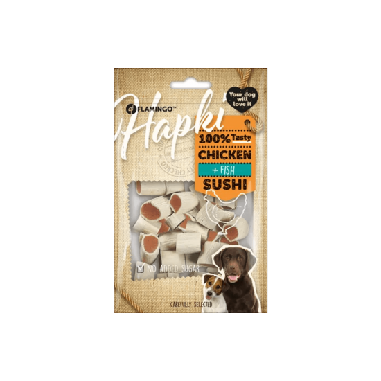 Λιχουδά Σκύλου Flamingo Hapki Chicken & Fish Sushi 85gr