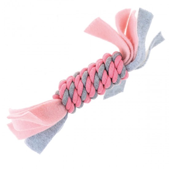 Παιχνίδι Σχοινί Σκύλου Happy Pet Fleece Rope Coil Pink Σχοινιά-Κόμποι