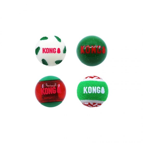 Kong Holiday Occasions Balls 4-Pack Medium