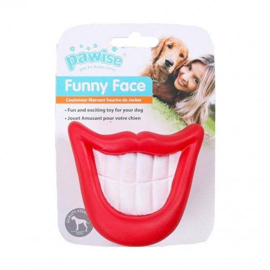 Παιχνίδι Σκύλου Pawise Funny Face Tooth Vinyl 10x8cm Παιχνίδια με ήχο-LATEX