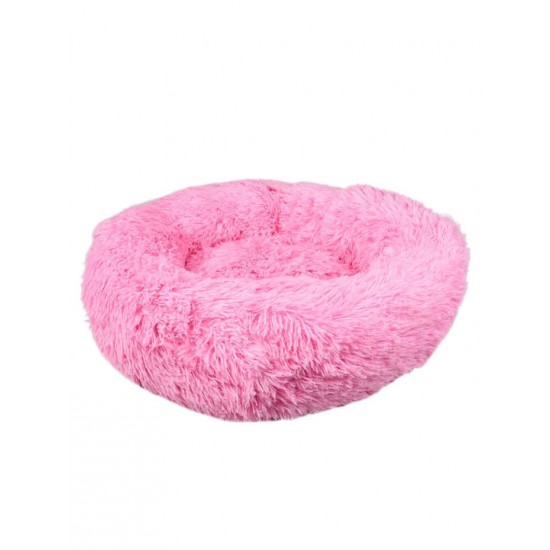 Κρεβατάκι Denik Στρογγυλό Χνουδωτό Relax Medium Ροζ 60cm  Κρεβατάκια Σκύλου