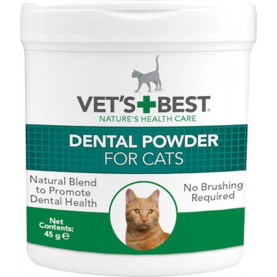 Στοματική Υγιεινή Vet's Best Dental Powder for Cats 45gr Στοματική Φροντίδα Γάτας