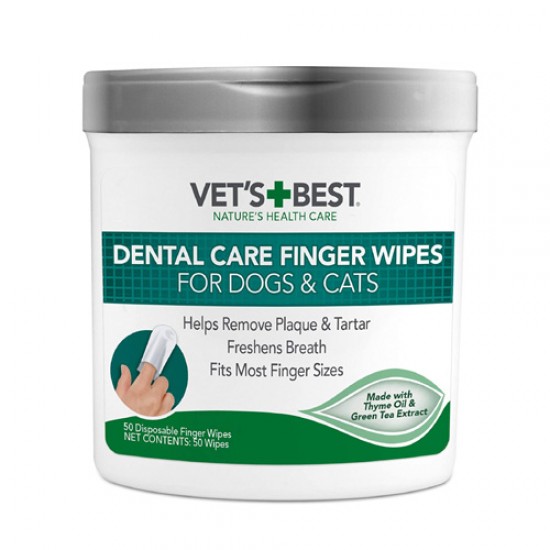 Vet's Best Clean Teeth Finger Pads 50tabs Στοματική Φροντίδα 