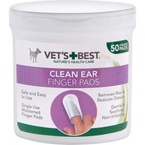 Μαντηλάκια Καθαρισμού Αυτιών Vet's + Best Clean Ear Finger Pads 50τεμ Φροντίδα Αυτιών 
