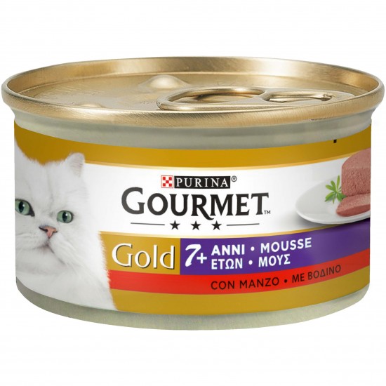 Κονσέρβα Γάτας Gold Μους με Βοδινό +7 85gr GOURMET GOLD