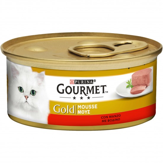 Κονσέρβα Γάτας Gold Μους με Βοδινό 85gr GOURMET GOLD