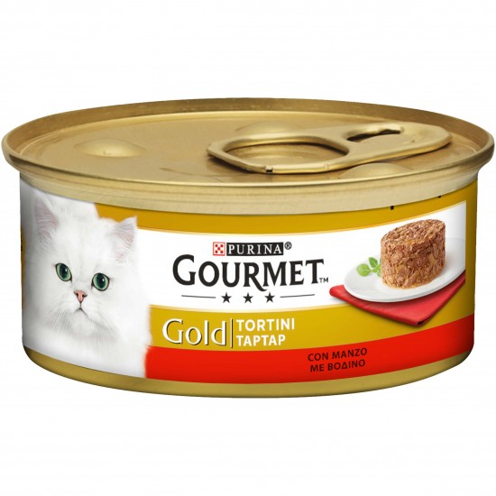 Κονσέρβα Γάτας Gold Ταρτάρ με Βοδινό 85gr GOURMET GOLD