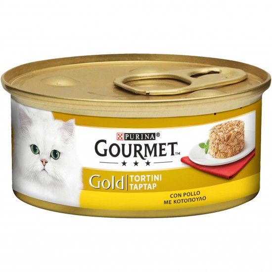 Κονσέρβα Γάτας Gold Ταρτάρ με Κοτόπουλο 85gr GOURMET GOLD