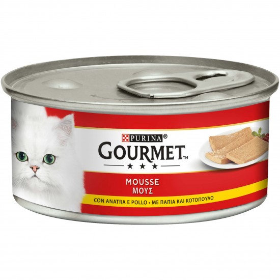 Κονσέρβα Γάτας Gourmet Απαλή Μους με Πάπια & Κοτόπουλο 195gr PURINA GOURMET