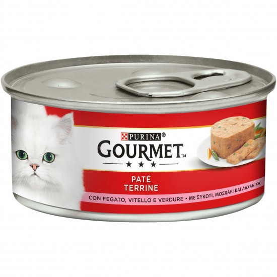 Κονσέρβα Γάτας Gourmet Πατέ με Κομματάκια & Συκώτι, Μοσχάρι με Λαχανικά 195gr PURINA GOURMET
