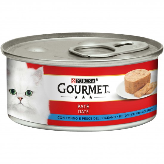 Κονσέρβα Γάτας Gourmet Πατέ με Κομματάκια & Τόνο με Ψάρια Ωκεανού 195gr PURINA GOURMET
