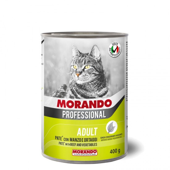 Κονσέρβα Γάτας Morando Professional Πατέ Βοδινό & Λαχανικά 400gr  MORANDO