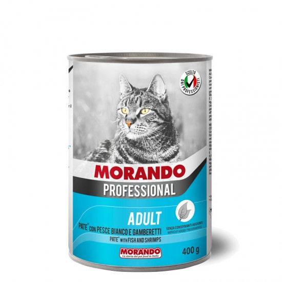 Κονσέρβα Γάτας Morando Professional Πατέ Ψάρι & Γαρίδες  400gr  MORANDO