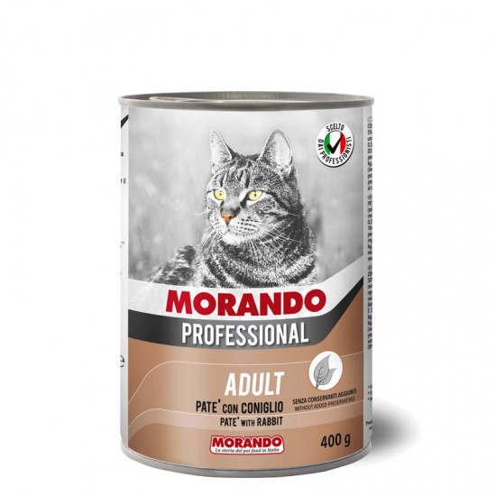 Κονσέρβα Γάτας Morando Professional Πατέ Κουνέλι 400gr MORANDO