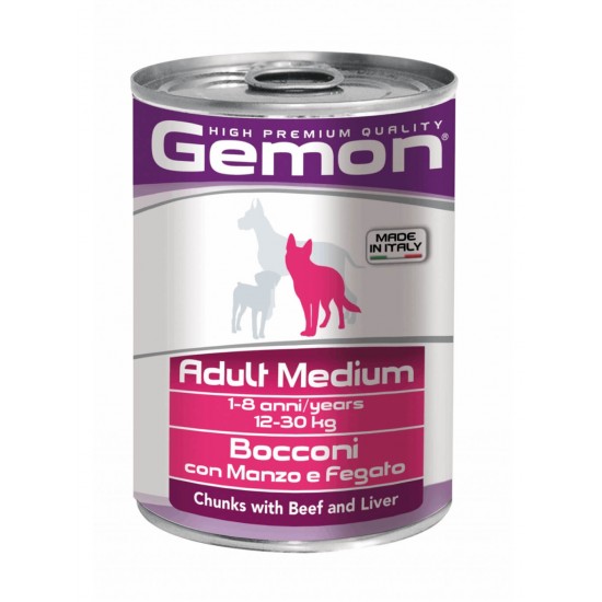 Κονσέρβα Σκύλου Gemon Κομματάκια Adult Beef & Liver 415gr GEMON