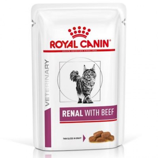 Φαρμακευτικό Φακελάκι Γάτας Royal Canin Renal Beef 85gr ROYAL CANIN