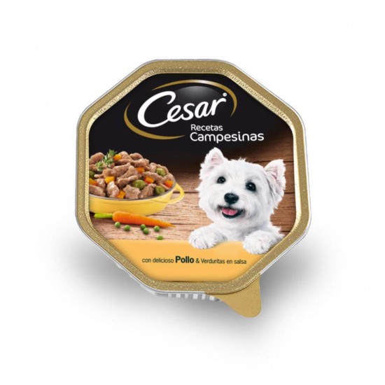Κεσεδάκι Σκύλου Cesar Κοτόπουλο & Λαχανικά σε Σάλτσα 150gr Κεσεδάκια