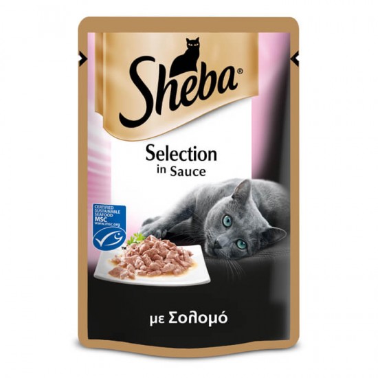 Φακελάκι Γάτας Sheba Σολομός σε Σάλτσα 85gr SHEBA
