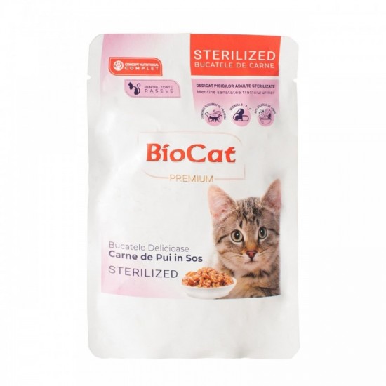 Φακελάκι Γάτας Biocat Sterilised Κοτόπουλο 85gr BIO CAT