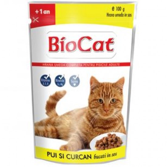 Φακελάκι Γάτας Biocat Adult Κοτόπουλο 100gr BIO CAT