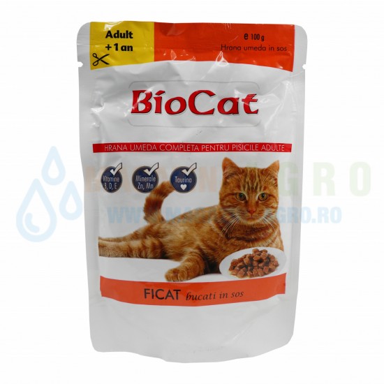 Φακελάκι Γάτας Biocat Adult Συκώτι 100gr BIO CAT