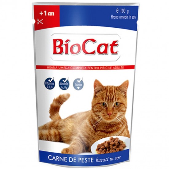 Φακελάκι Γάτας Biocat Adult Ψάρι 100gr BIO CAT