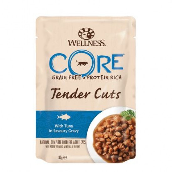 Φακελάκι Γάτας Core Tender Cuts Φιλέτο Τόνου 85gr WELLNESS CORE