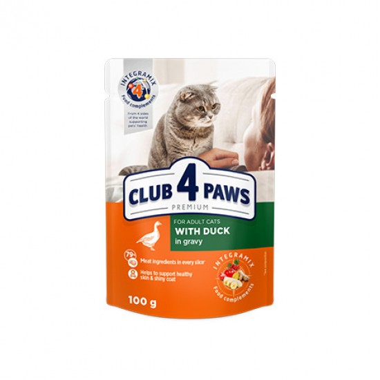 Φακελάκι Γάτας Club-4-Paws Adult Duck in Gravy 100gr CLUB-4-PAWS ΦΑΚΕΛΑΚΙΑ ΓΑΤΑΣ