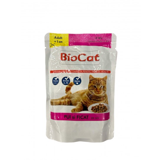 Φακελάκι Γάτας Biocat Adult Κοτόπουλο & Συκώτι 100gr BIO CAT ΦΑΚΕΛΑΚΙΑ ΓΑΤΑΣ