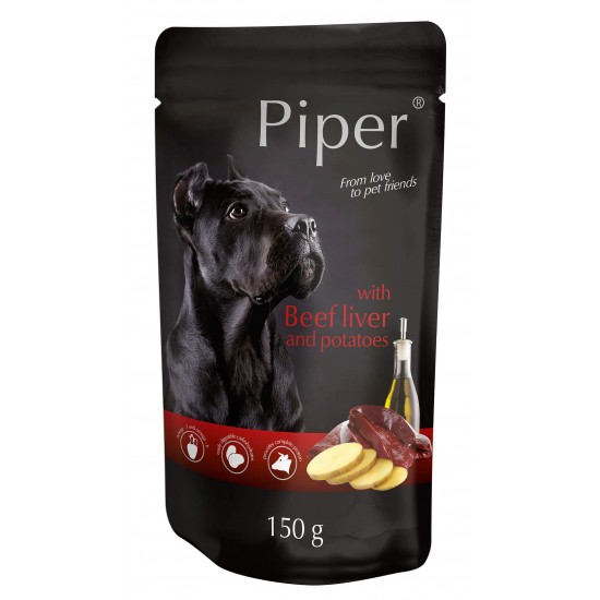Φακελάκι Σκύλου Piper Adult Συκώτι Βοδινού & Πατάτα 500gr PIPER