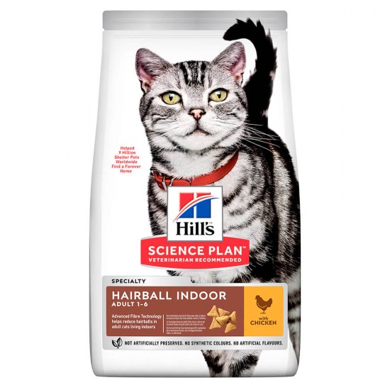 Ξηρά Τροφή Γάτας Hill`s Science Plan Hairball & Indoor 1,5kg HILL'S