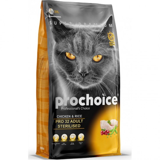 Ξηρά Τροφή Γάτας Prochoice Pro 32 Chicken Sterilised 2kg PRO CHOICE
