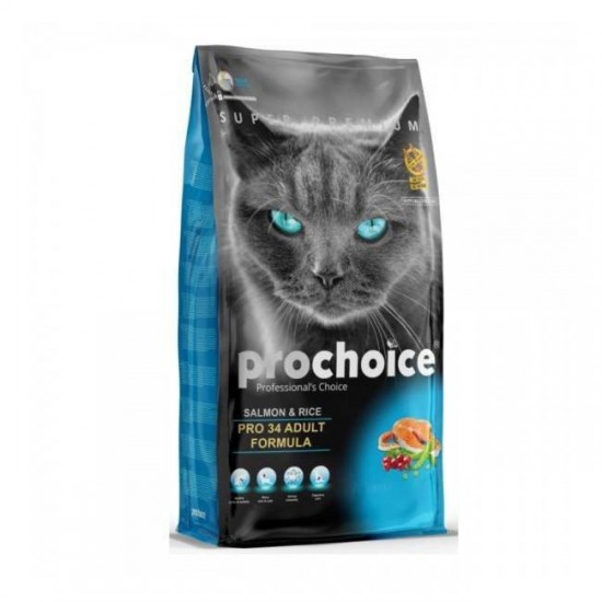 Ξηρά Τροφή Γάτας Prochoice Pro 34 Adult Salmon 2kg PRO CHOICE