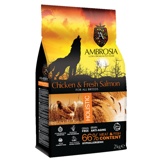 Ambrosia Grain Free Adult Chicken & Salmon 2kg AMBROSIA