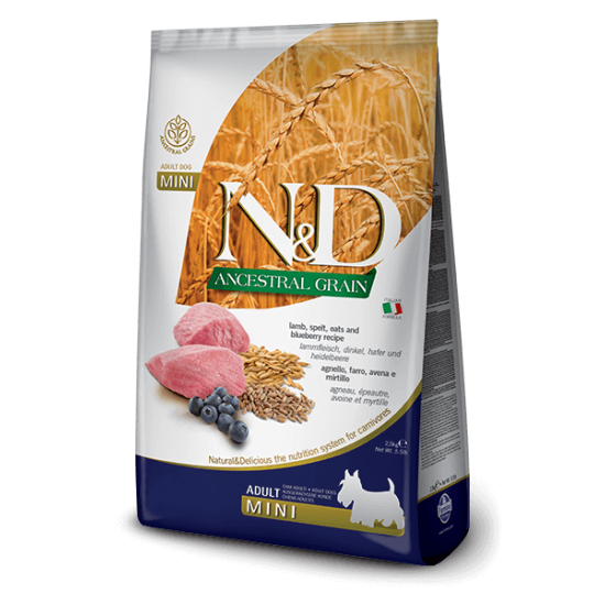 N&D Ancestral Grain Αρνί με Βατόμουρα Adult Mini 2,5kg N&D