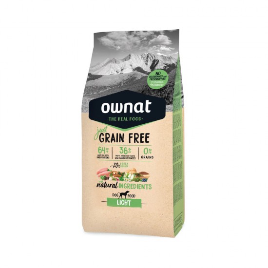Ownat Grain Free Just Dog Light 14kg (12kg+2kg Δώρο) OWNAT GRAIN FREE ΣΚΥΛΟΥ