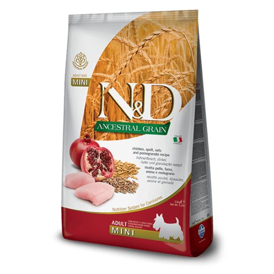 N&D Ancestral Grain Κοτόπουλο & Ρόδι Adult Mini 2,5kg N&D