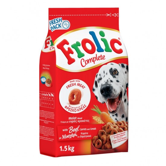 Ημίυγρη Τροφή Σκύλου Frolic Μοσχάρι 1.5kg Ξηρά Τροφή
