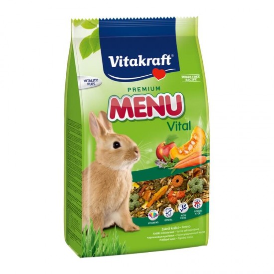 Τροφή Τρωκτικών Vitakraft Menu Vital Rabbit 1kg Τροφές Κουνελιών